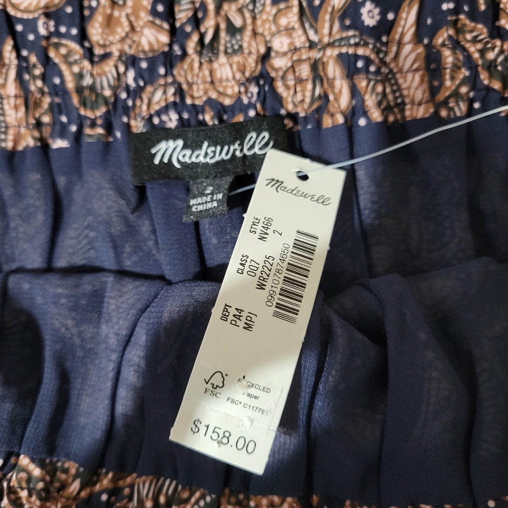 Madewell Smocked Bubble-Hem Midi Dress in Paisley NV466 - Picture 11 of 12